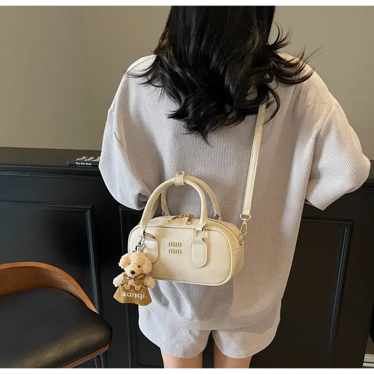 Pink Textured Shoulder Crossbody Bag for Women — feature 21