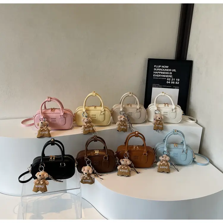Pink Textured Shoulder Crossbody Bag for Women — feature 32