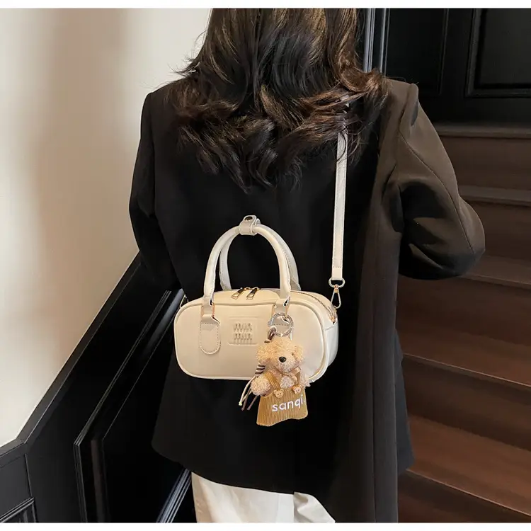Pink Textured Shoulder Crossbody Bag for Women — feature 8