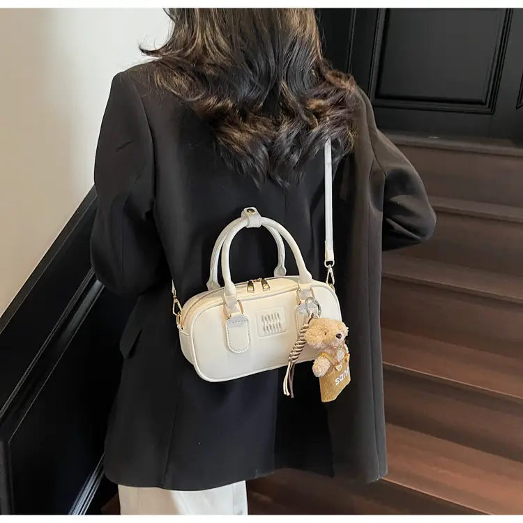 Pink Textured Shoulder Crossbody Bag for Women — feature 9