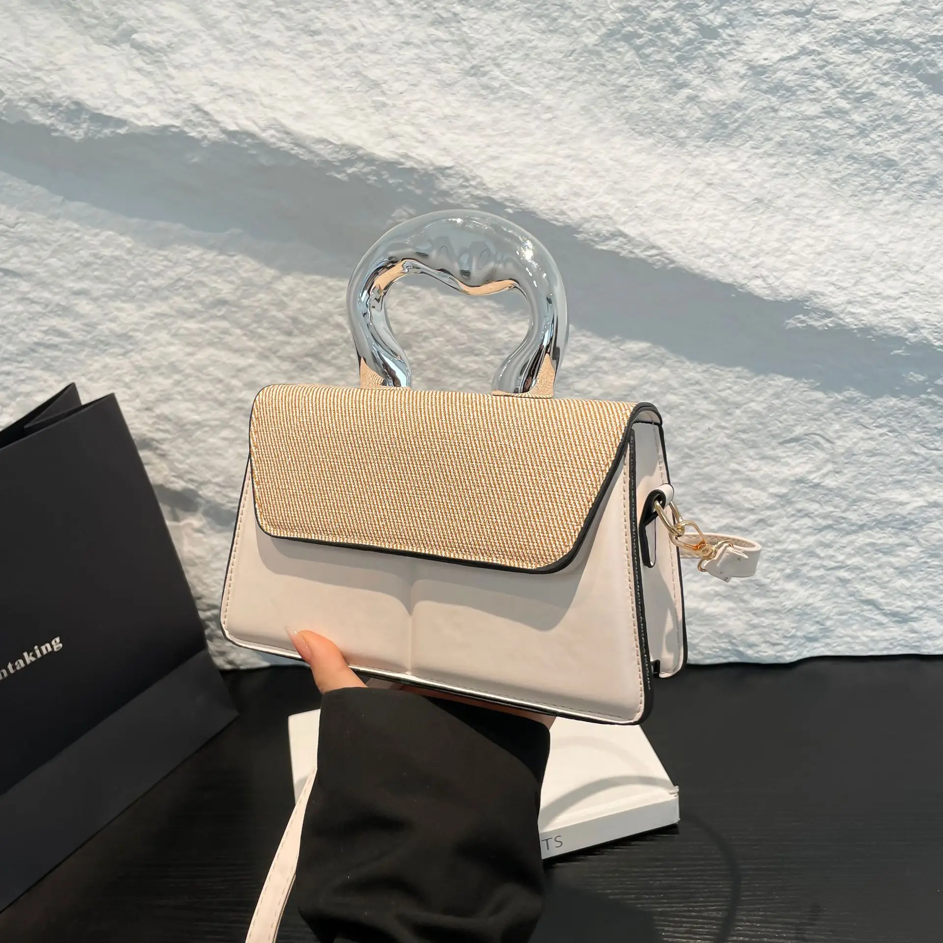 Pink Textured Shoulder Bag for Women 2025