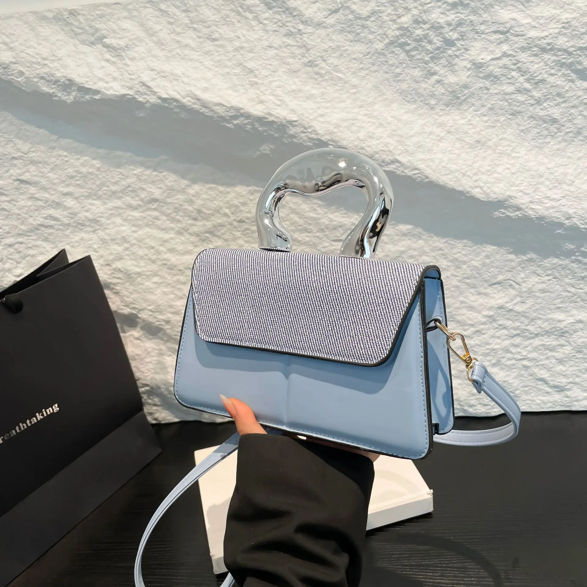 Pink Textured Shoulder Bag for Women 2025