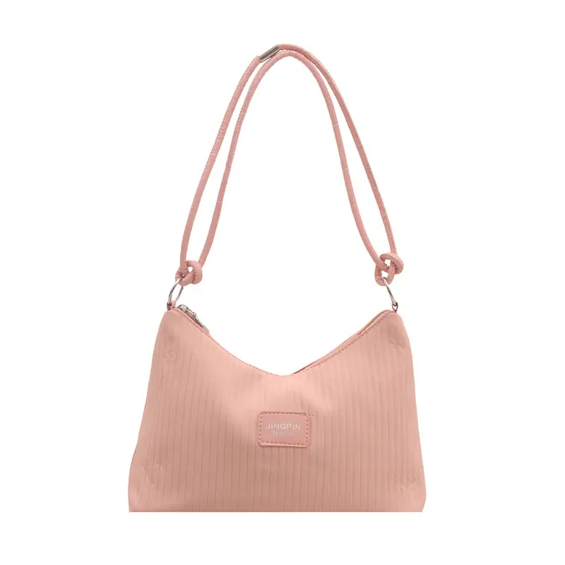 Women's Beige Ribbed Shoulder Bag Large Capacity 2025 - Image 5