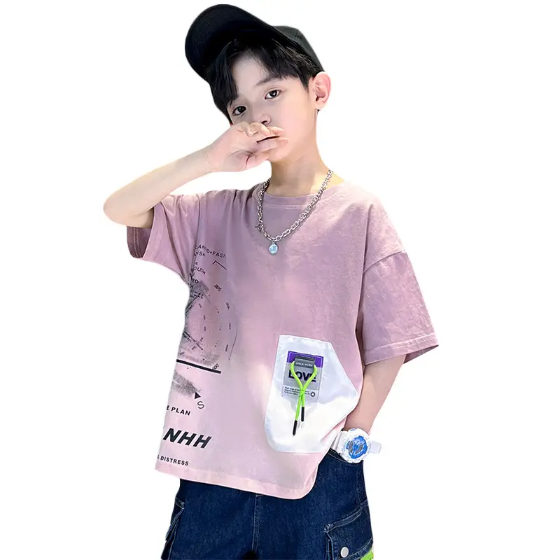 Kids Cotton Graphic T-Shirt Blue Short Sleeve - Image 7