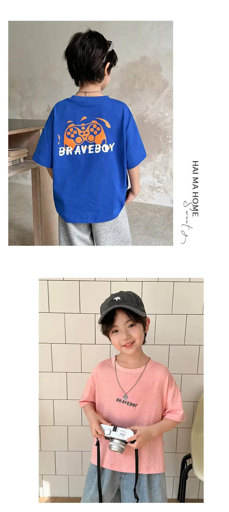 Boys Blue Cartoon Cotton T-Shirt Summer Korean Style — feature 11