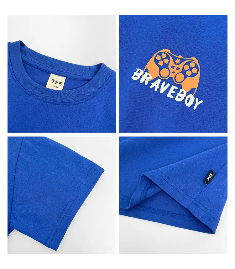 Boys Blue Cartoon Cotton T-Shirt Summer Korean Style — feature 5
