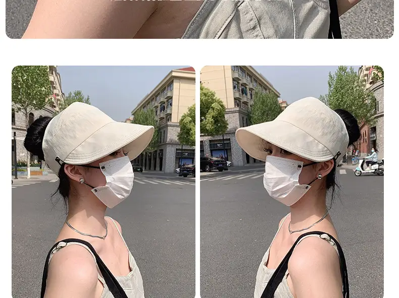 Women UV50+ Open Top Sun Hat Large Bristle — feature 11