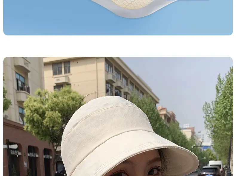 Women UV50+ Open Top Sun Hat Large Bristle — feature 12