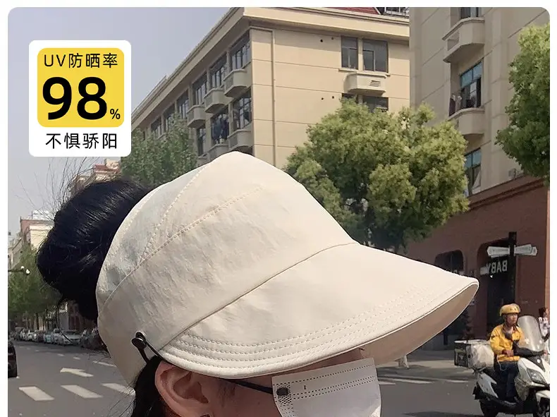 Women UV50+ Open Top Sun Hat Large Bristle — feature 2