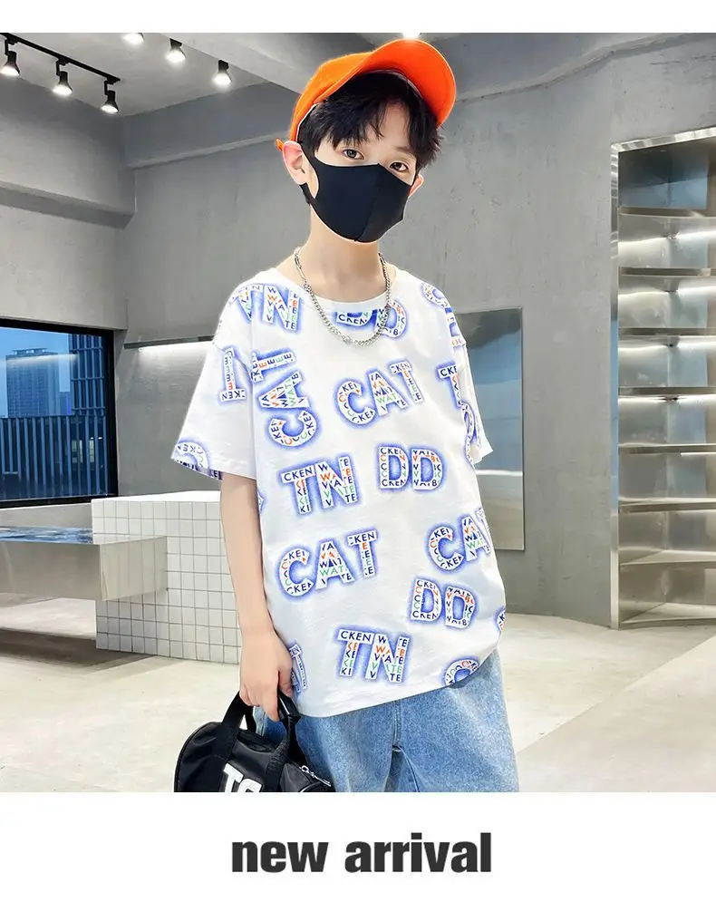 Boys Cotton Letter Printed Summer T-Shirt — feature 11