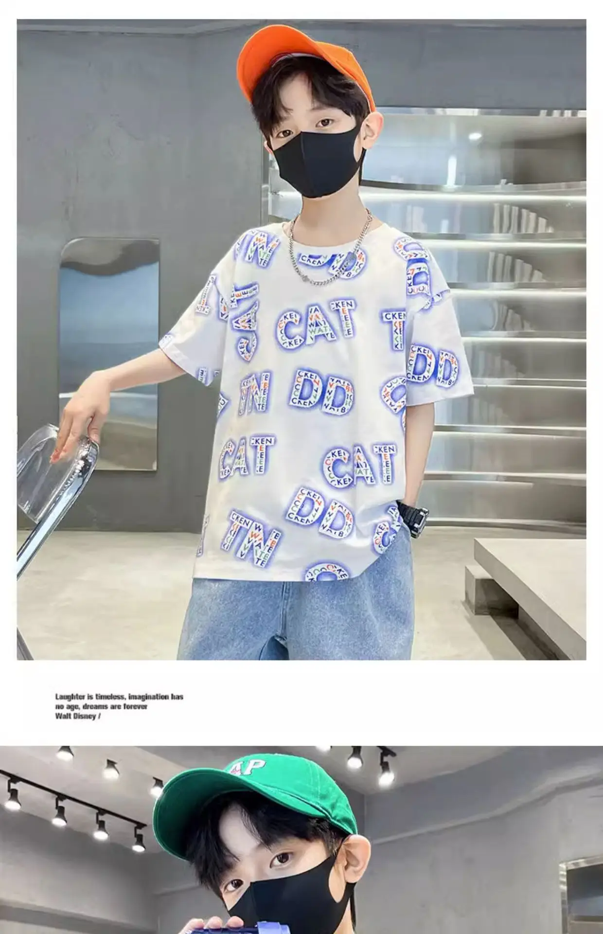 Boys Cotton Letter Printed Summer T-Shirt — feature 12