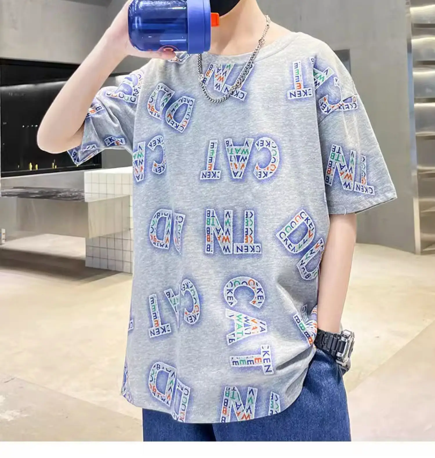 Boys Cotton Letter Printed Summer T-Shirt — feature 13