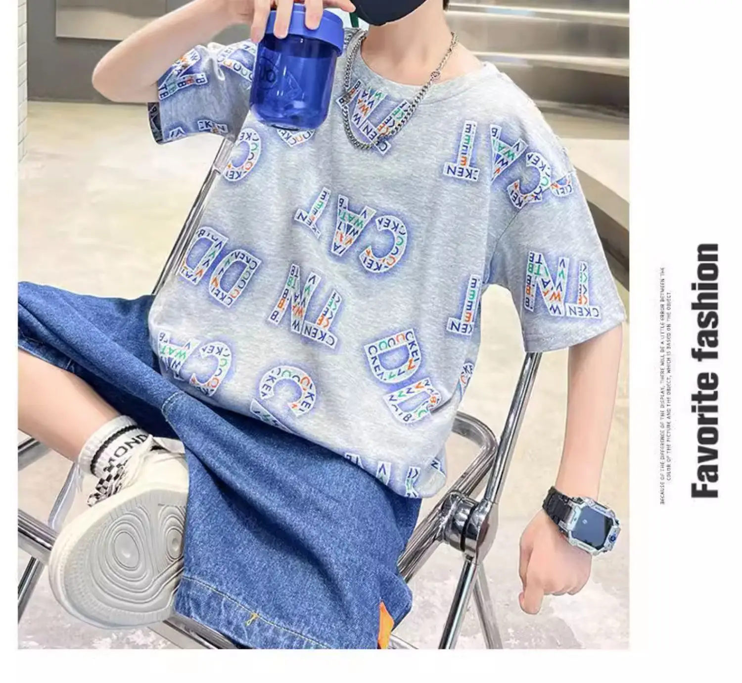 Boys Cotton Letter Printed Summer T-Shirt — feature 17