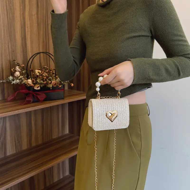 Korean New Style Straw Chain Bag Set for Women - Image 7