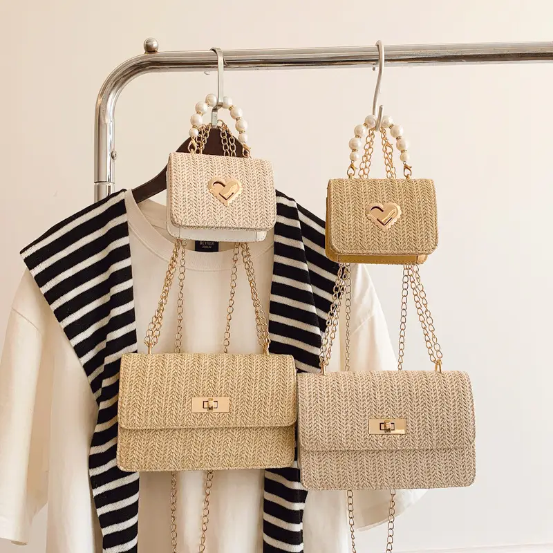 Korean New Style Straw Chain Bag Set for Women - Image 8