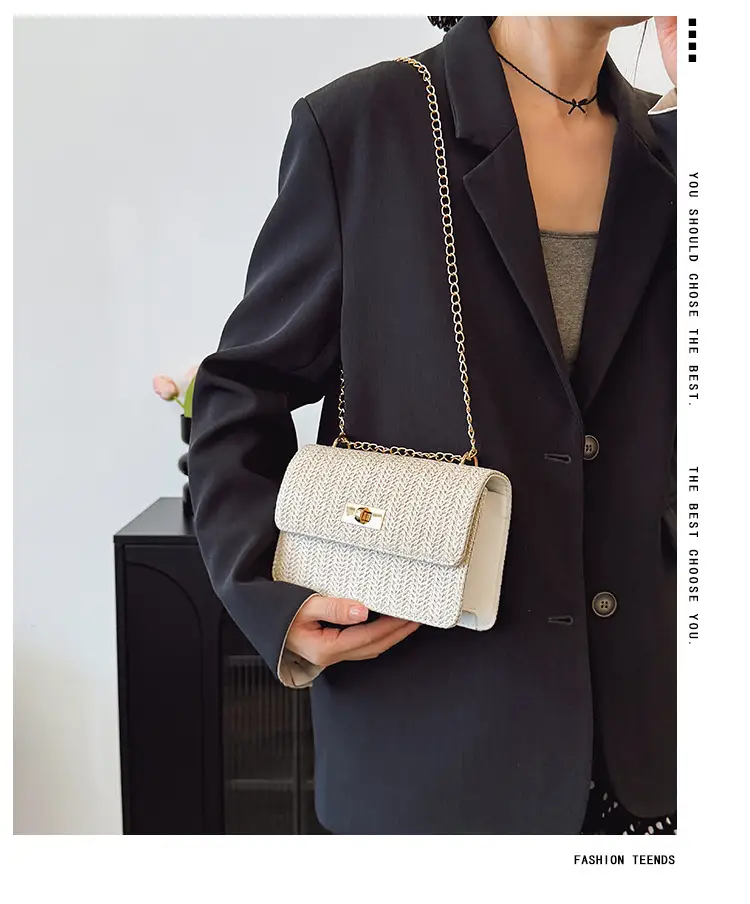 Korean New Style Straw Chain Bag Set for Women — feature 2