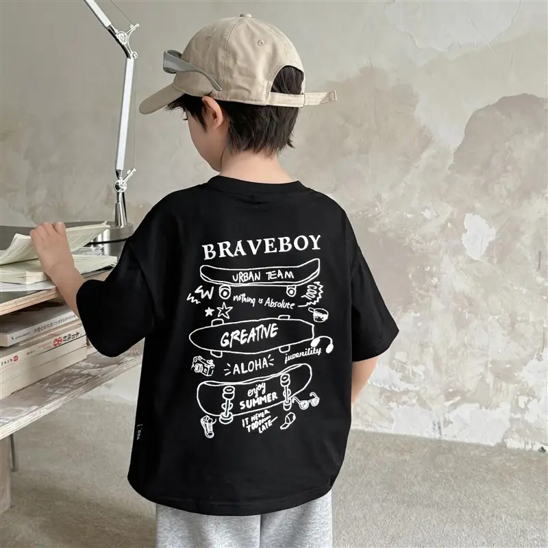 Boys Cotton Skateboard Print T-Shirt Summer 2026 - Image 2
