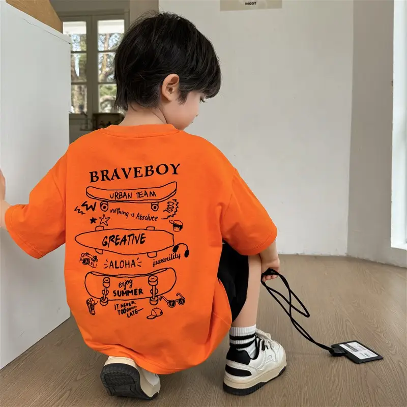 Boys Cotton Skateboard Print T-Shirt Summer 2026 - Image 3