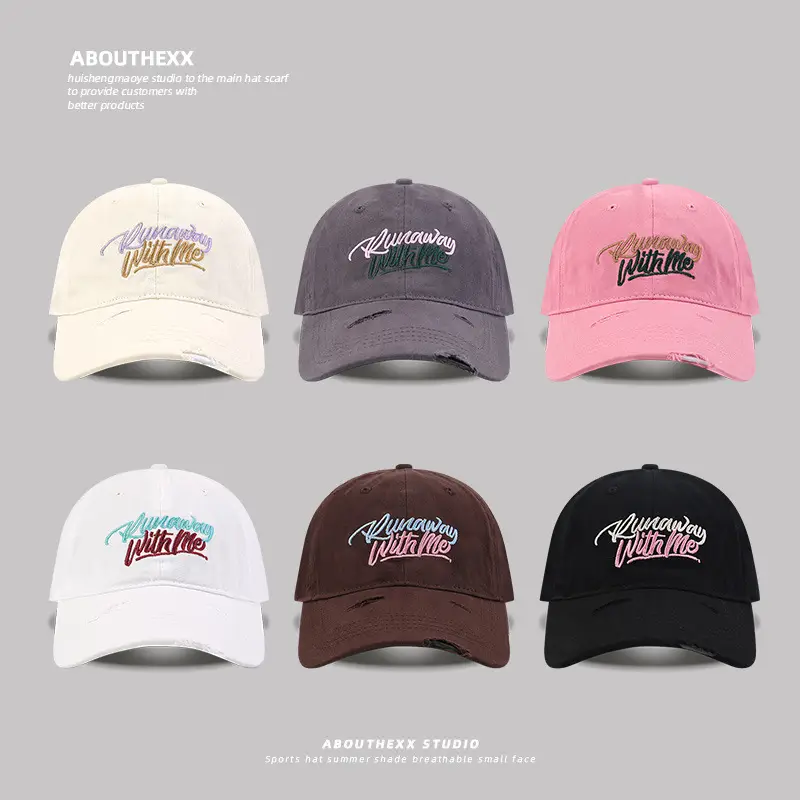 Women's Brown Letter Sunshade Cap Wide Brim - Image 9