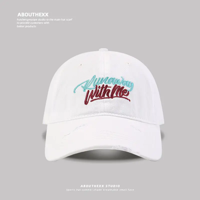 Women's Brown Letter Sunshade Cap Wide Brim - Image 3