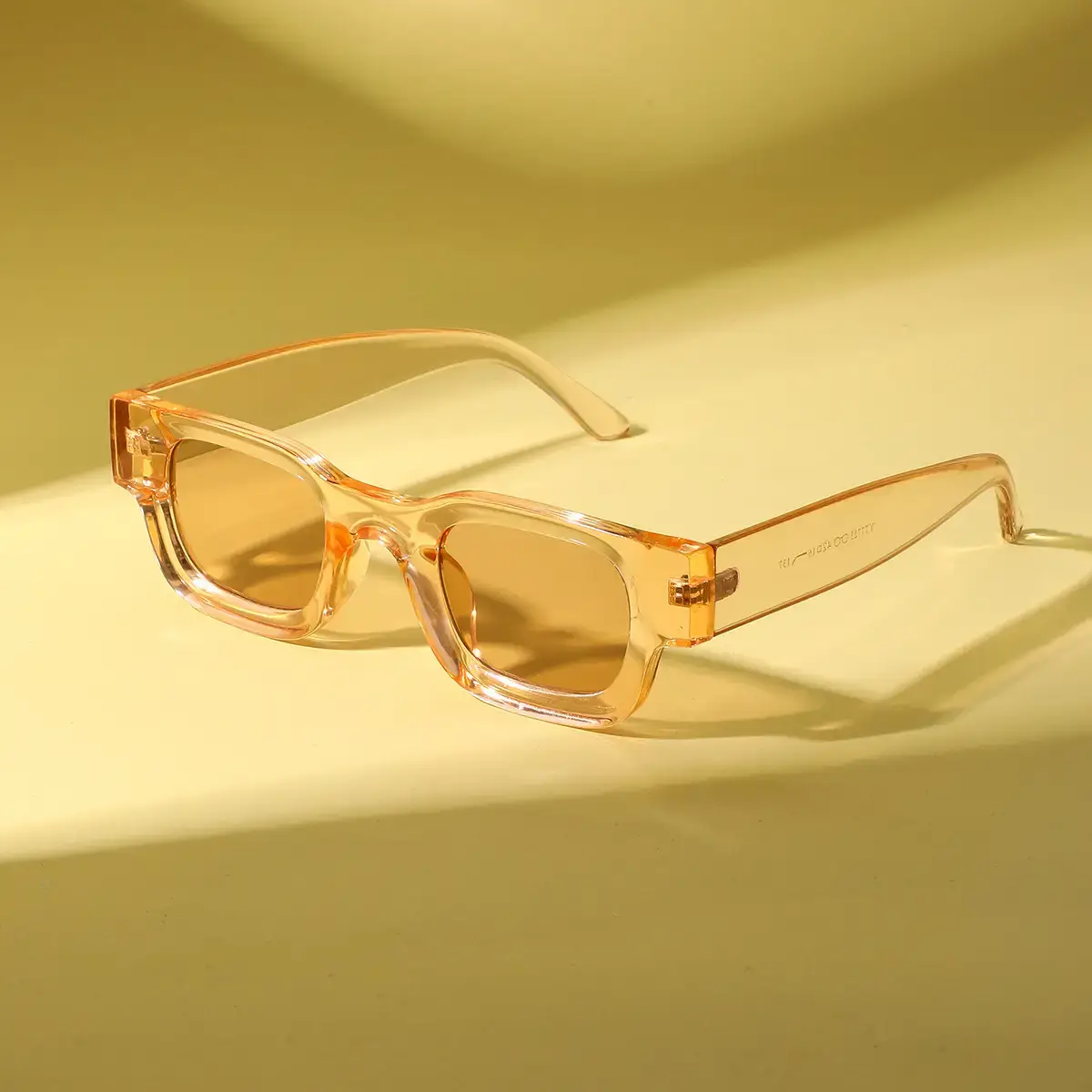 Men Women Square Frame Orange Sunglasses Wholesale - Image 10