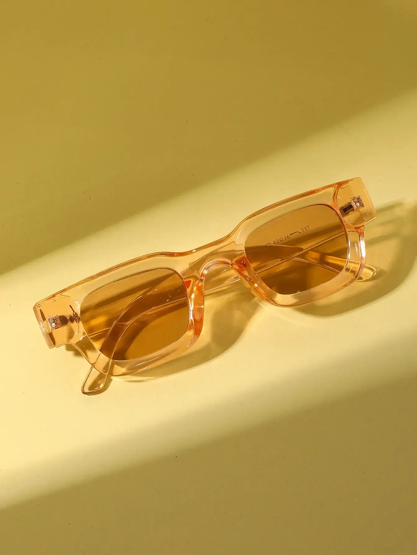 Men Women Square Frame Orange Sunglasses Wholesale — feature 11