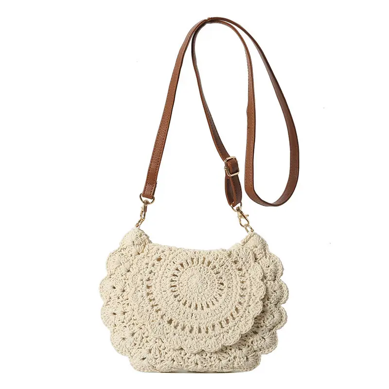 Woven Hollow Crossbody Bag for Women Summer Travel