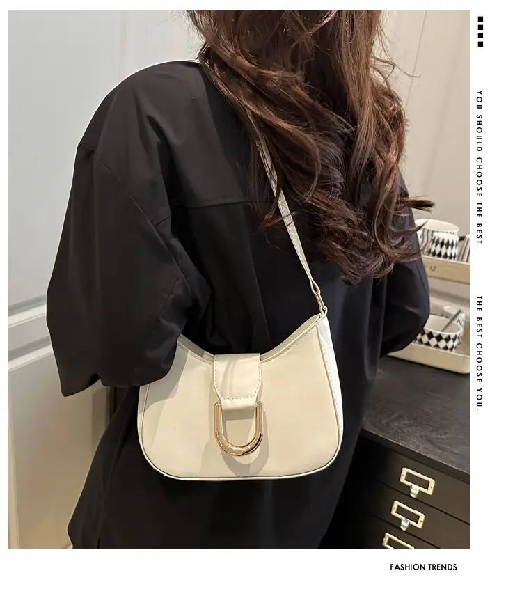 Women's White Leather Shoulder Bag 2025 Spring — feature 2