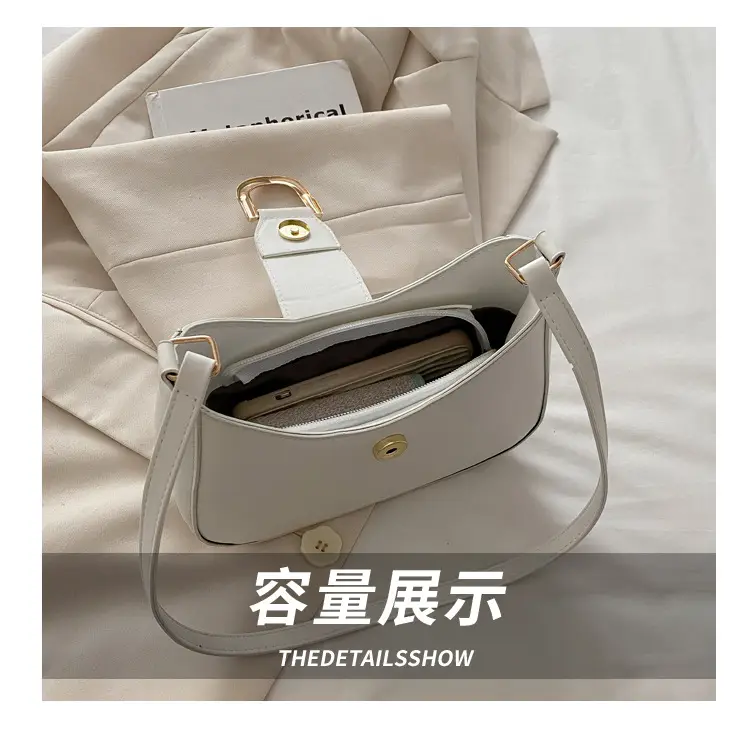 Women's White Leather Shoulder Bag 2025 Spring — feature 8