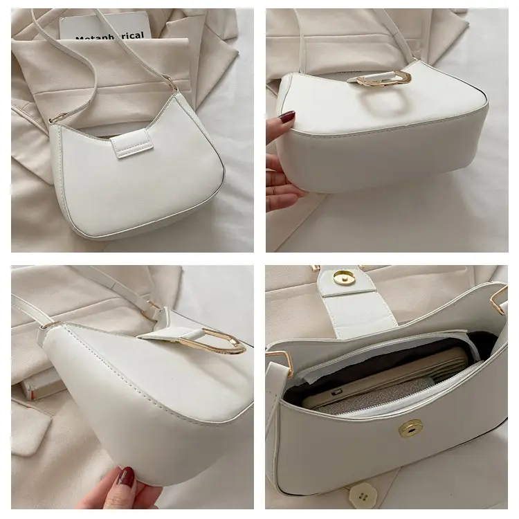 Women's White Leather Shoulder Bag 2025 Spring — feature 9