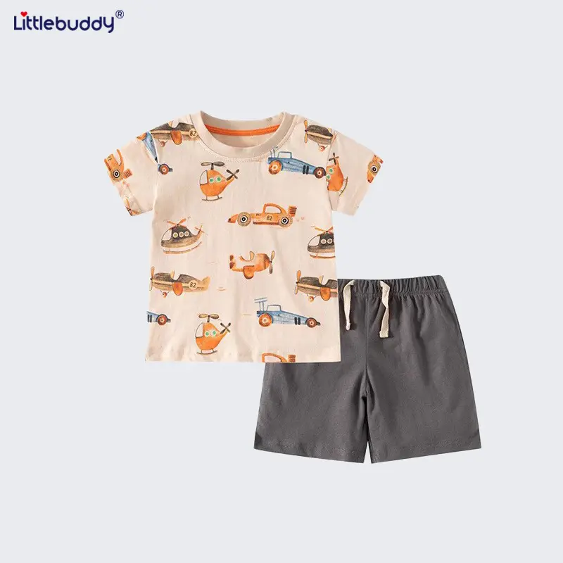Cross-Border Kids Short Sleeve Cotton Suit Boys Girls - Image 4