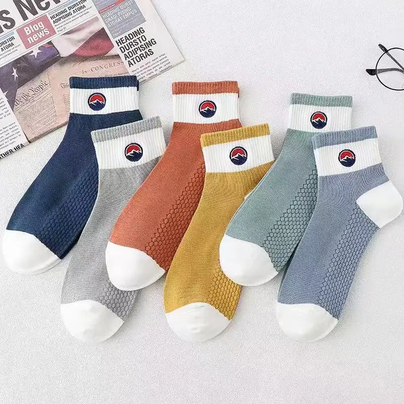 Zhuji Men's Socks Men's Short Socks Summer Non-pure Cotton Mid-tube Socks Summer Thin Cotton Men's Socks Deodorant and Sweat Absorbing Summer