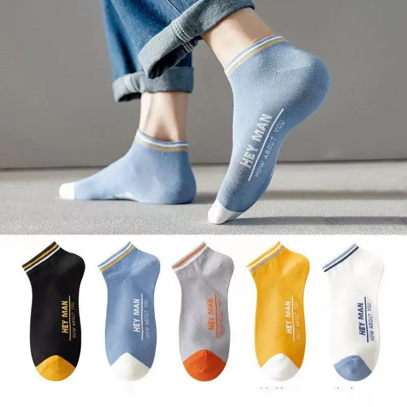 Zhuji Men's Socks Men's Short Socks Summer Non-pure Cotton Mid-tube Socks Summer Thin Cotton Men's Socks Deodorant and Sweat Absorbing Summer
