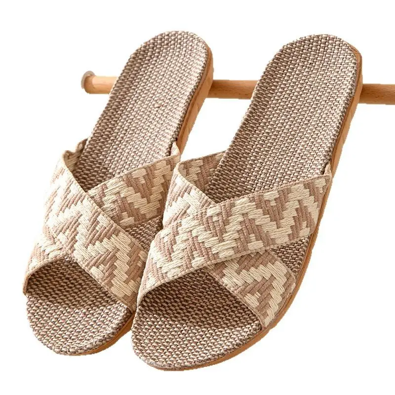 Japanese-style Muji Home Couple Indoor Slippers Good Wooden Floor Linen Slippers Home Non-slip Men's and Women's Summer Cool - Image 9