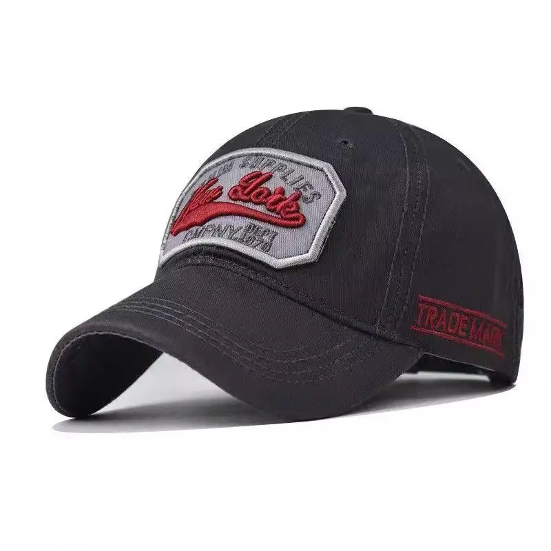 Black Embroidered Baseball Cap for Men Summer Casual - Image 3