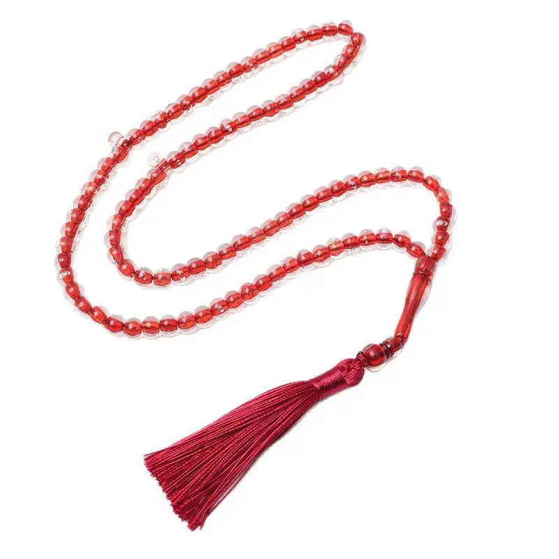 Green Crystal Prayer Bracelet with Tassel - Image 10