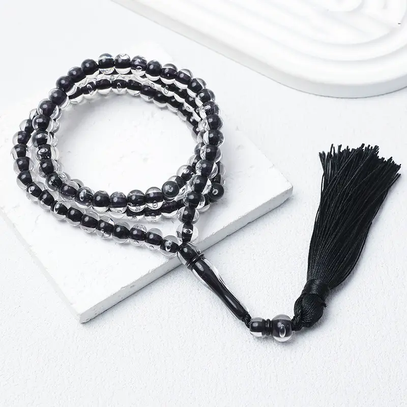 Green Crystal Prayer Bracelet with Tassel — feature 5