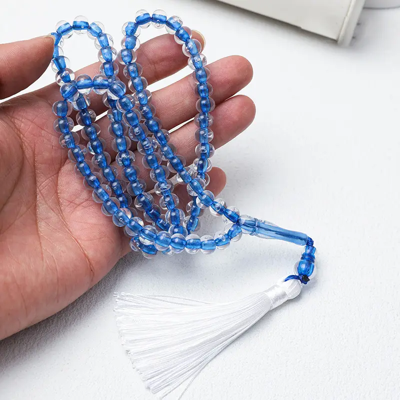 Green Crystal Prayer Bracelet with Tassel - Image 4