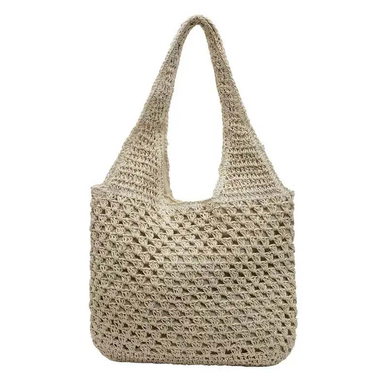 Women's Handmade Woven Straw Bag Large Capacity Travel Beach Bag - Image 8