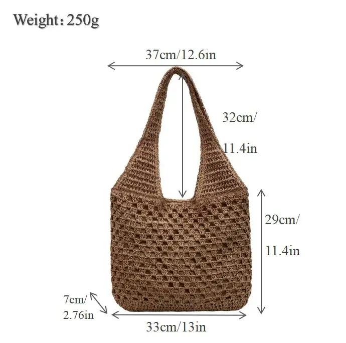 Women's Handmade Woven Straw Bag Large Capacity Travel Beach Bag - Image 2
