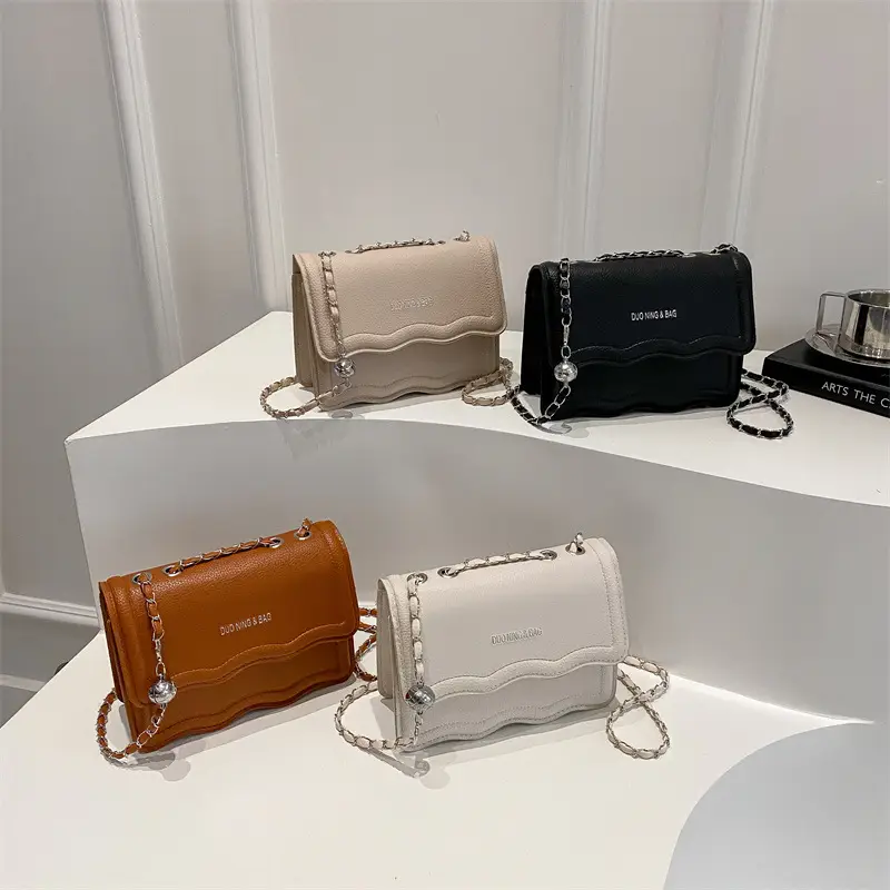 Vintage Lace Shoulder Bag Brown Chain Crossbody - Image 8