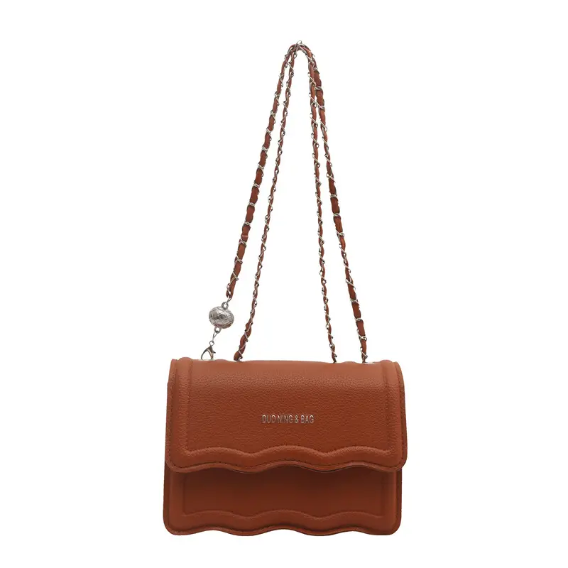 Vintage Lace Shoulder Bag Brown Chain Crossbody - Image 9