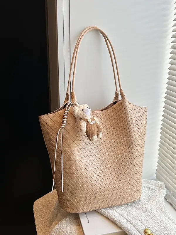 Women Woven Shoulder Bag Beige 2026 New Summer - Image 9
