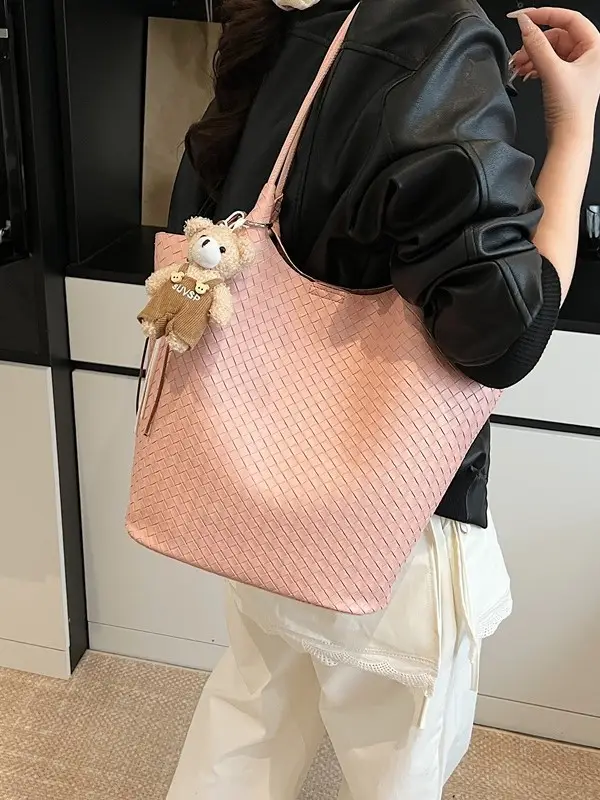 Women Woven Shoulder Bag Beige 2026 New Summer - Image 12