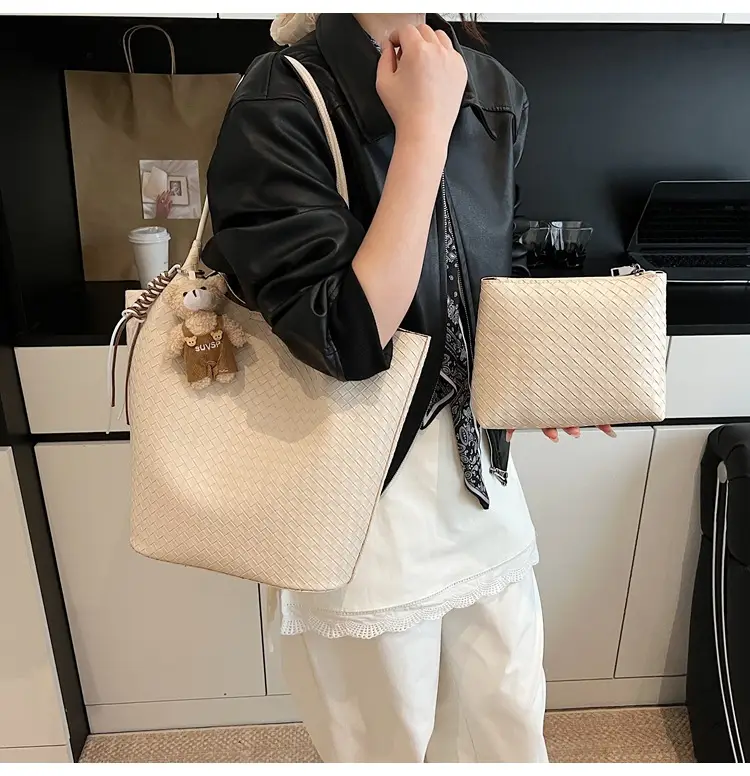 Women Woven Shoulder Bag Beige 2026 New Summer — feature 12