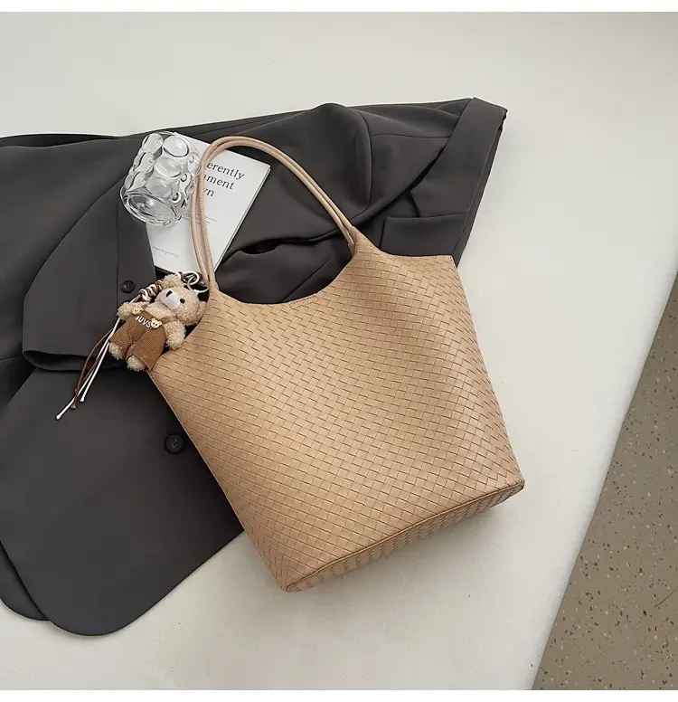 Women Woven Shoulder Bag Beige 2026 New Summer - Image 2