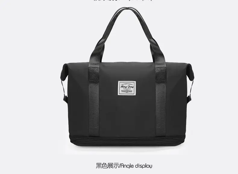 Black Yoga Fitness Travel Tote Bag Large Capacity