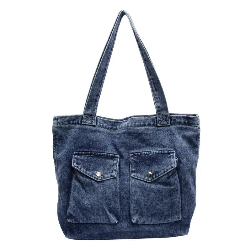 2025 Lazy Retro Denim Shoulder Bag Large Capacity - Image 2
