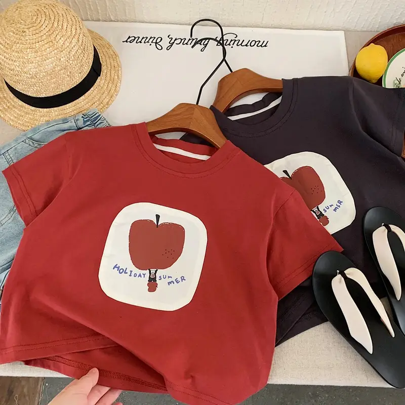 Red Heart Print Boys T-Shirt Short Sleeve Cotton Summer Wear — feature 4