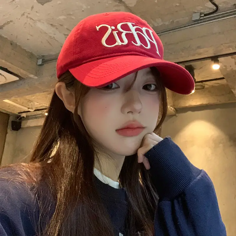Red Letter Embroidered Women's Baseball Cap 2025